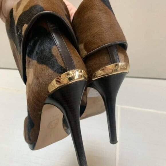 Michael Kors Kendra Calf-Hair Bootie Heels Camo Print 7.5 - Picture 10 of 14